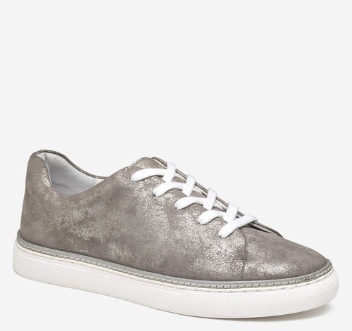 Callie Lace-to-Toe - Silver Metallic Italian Suede