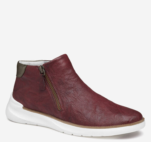 Emery Zip Bootie - Wine Washed Italian Sheepskin