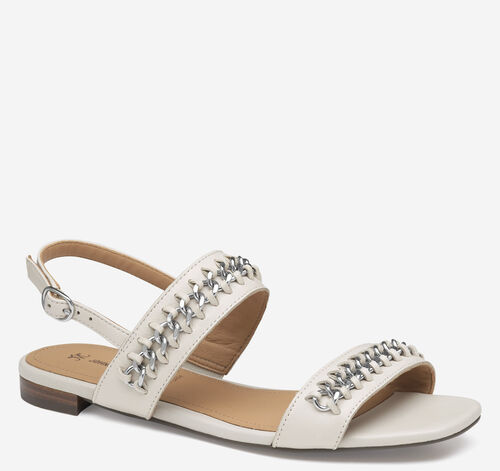 Lilly Chain Sandal - Bone Glove Leather