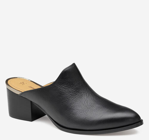 Trista Mule - Black Italian Calfskin