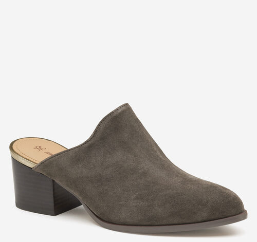 Trista Mule - Dark Gray Suede