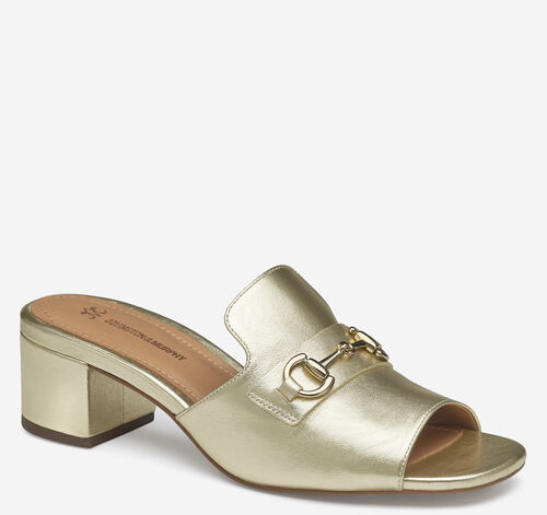 Edith Bit Slide - Gold Metallic Sheepskin