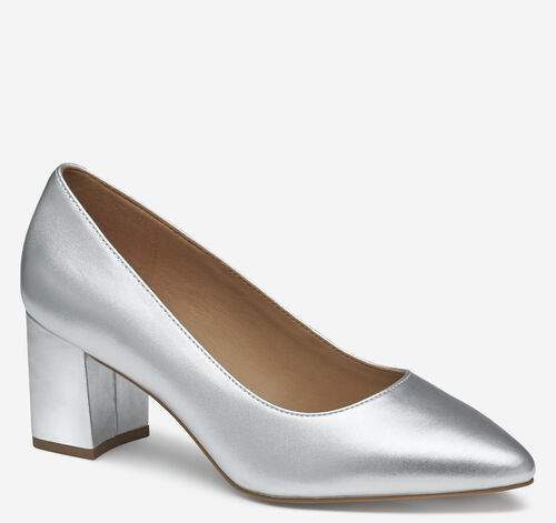 Vicki Pump - Silver Metallic Sheepskin