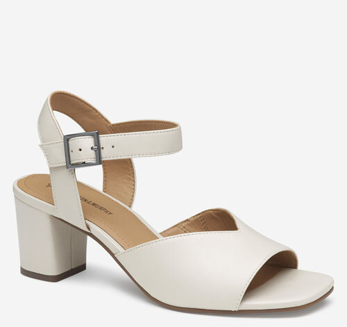 Evelyn Ankle-Strap Sandal - Bone Glove Leather