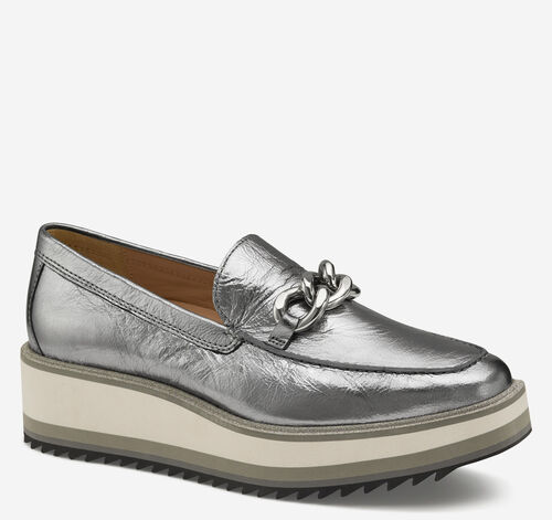 Gracelyn Chain Loafer - Silver Metallic Sheepskin