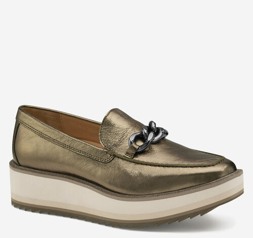 Gracelyn Chain Loafer - Bronze Metallic Sheepskin