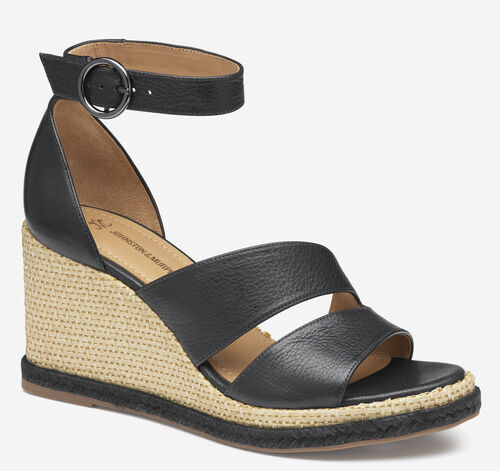 Marcia Asymmetrical Sandal - Black Calfskin