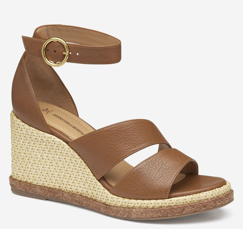 Marcia Asymmetrical Sandal - Cognac Calfskin