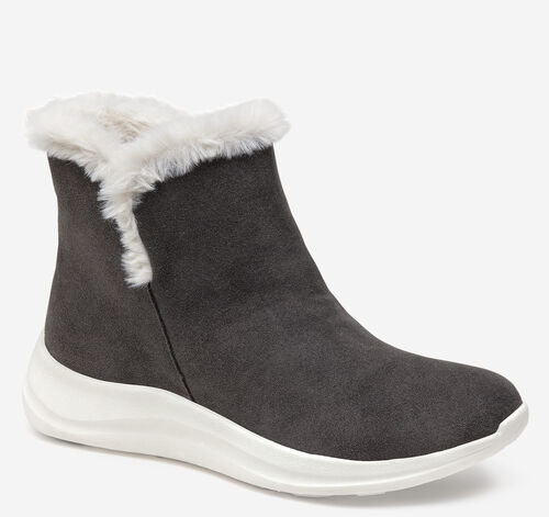 XC4® Mollie Bootie - Gray Waterproof English Suede/Faux Fur