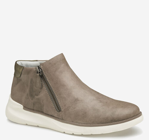 Emery Zip Bootie - Gray Italian Washed Sheepskin