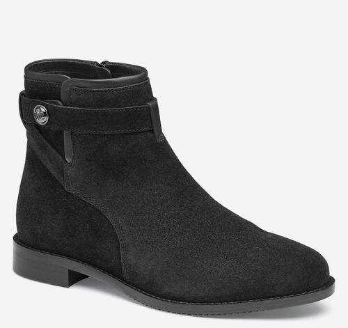 Darby Snap Bootie - Black Suede