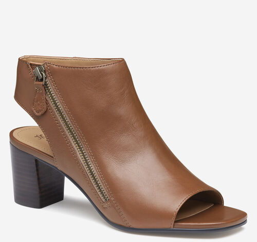 Evelyn Side-Zip Bootie - Cognac Glove Leather