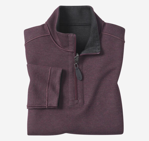 Boys Reversible Solid Quarter Zip - Burgundy/Charcoal