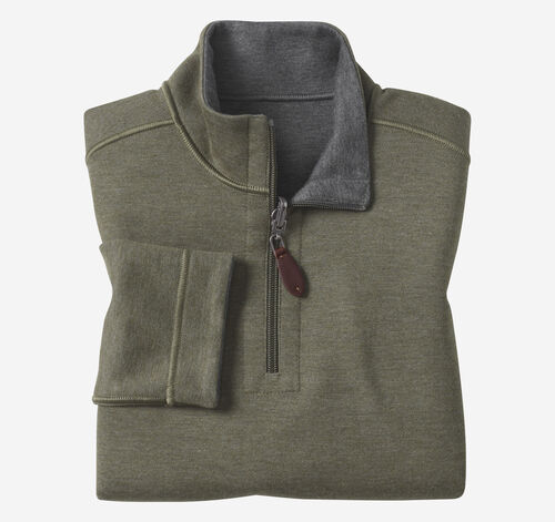 Boys Reversible Solid Quarter Zip - Olive/Charcoal